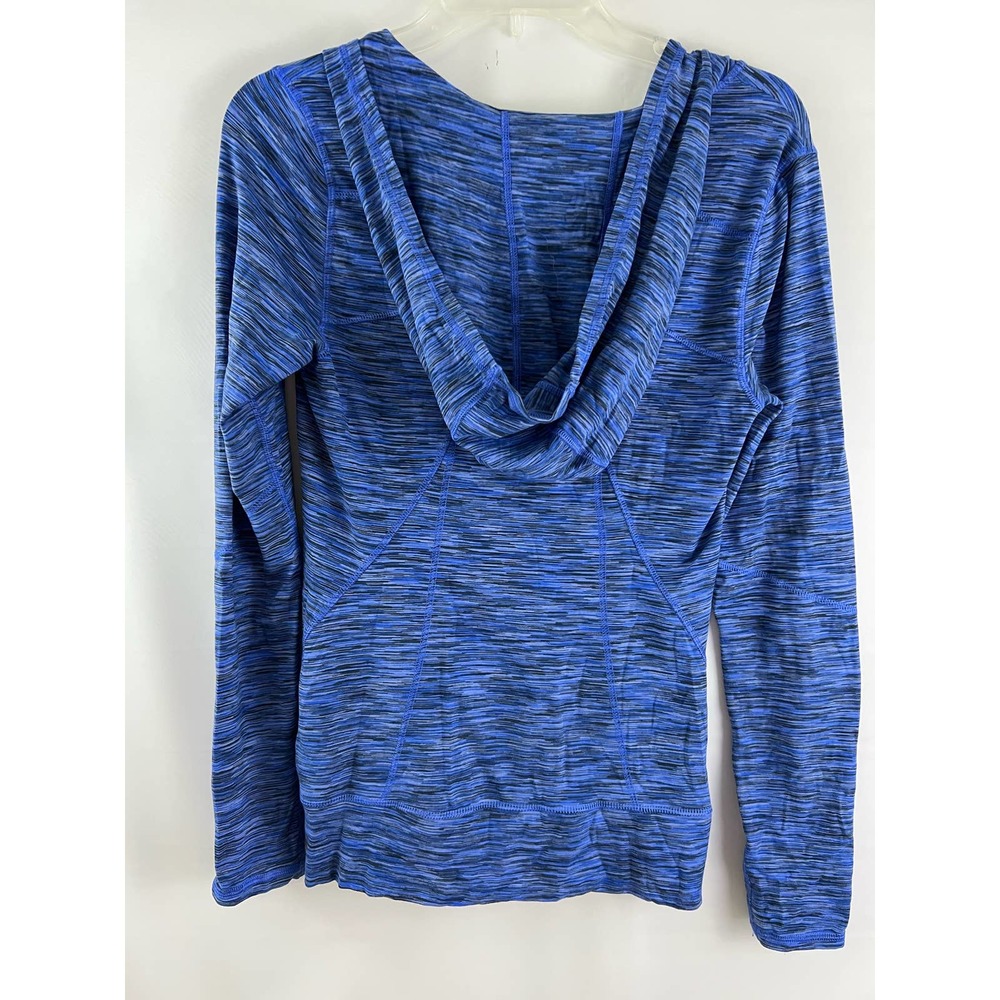 Kirkland Signature Hoodie Shirt Women's Sz S Blue Heather Long Sleeve Stretch - Picture 3 of 4